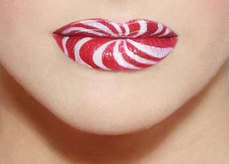 Photo:  candy cane lips 